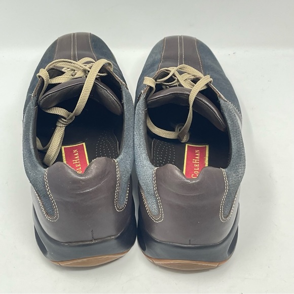 Cole Haan Shoes Mens 10 Gray Brown Leather Bicycle Toe Air Soles Oxford Sneaker - Picture 11 of 16